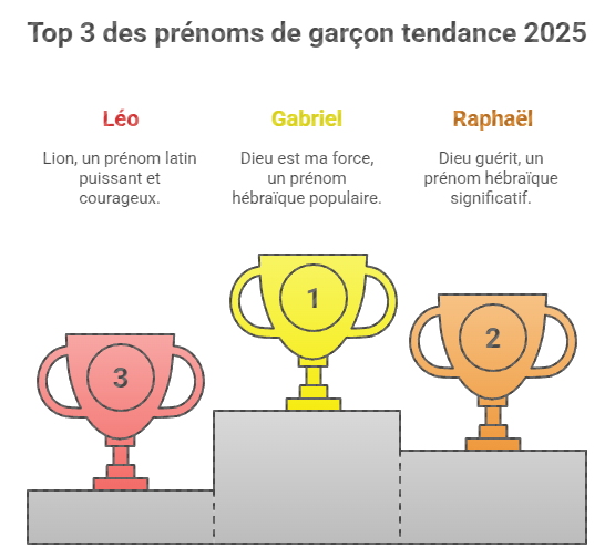 Top 12 prénoms garçon tendance 2025