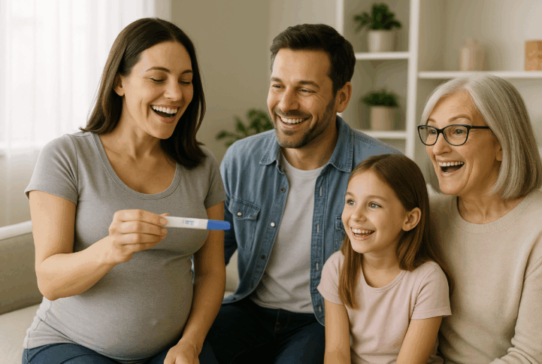 Annonce de grossesse en famille avec test positif