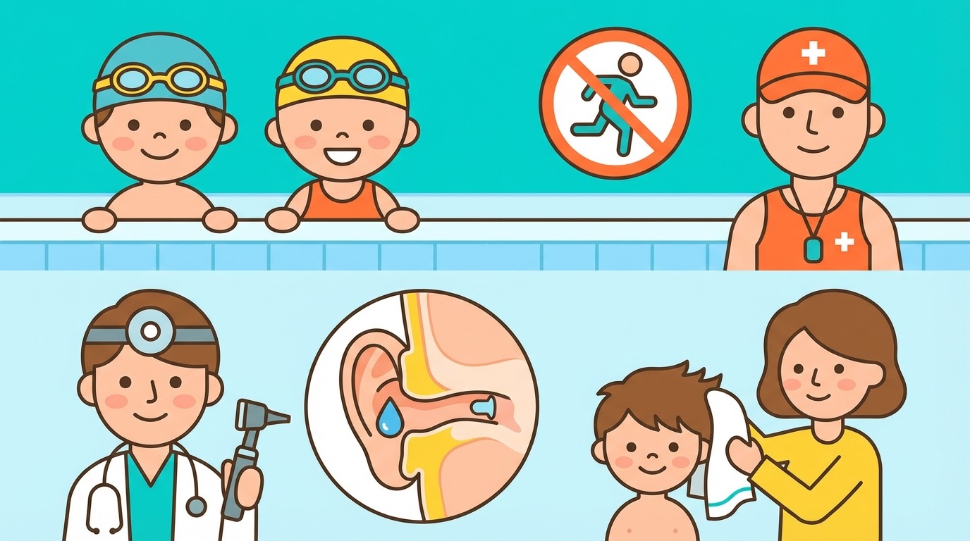 ontdek hoe u zwemmersoor bij het kind kunt voorkomen en behandelen, een frequente infectie gerelateerd aan waterblootstelling. praktische tips om de oren van de kleintjes te beschermen.