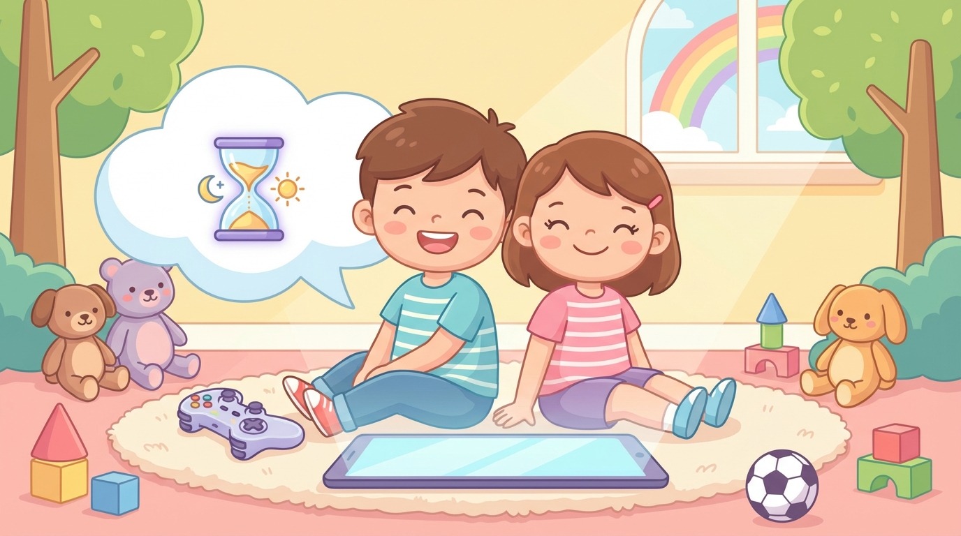 Entdecken Sie, wie Sie die Bildschirmzeit Ihrer 5- bis 8-jährigen Kinder effektiv verwalten und ihnen gleichzeitig erlauben, altersgerechte Videospiele zu genießen, für ein gesundes und spielerisches Gleichgewicht.