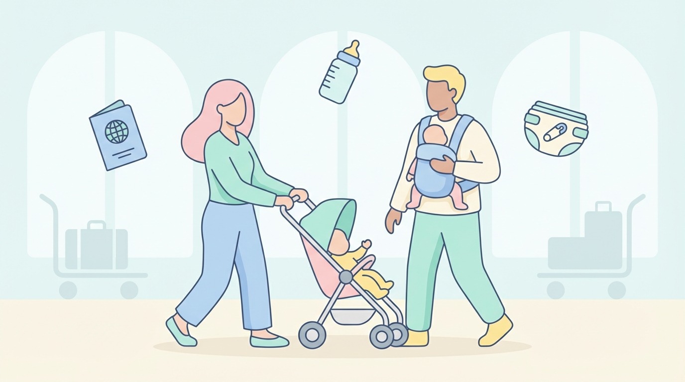 discover our practical tips for traveling serenely with a child from 0 to 12 months, tips for comfort and safety during your family trips.