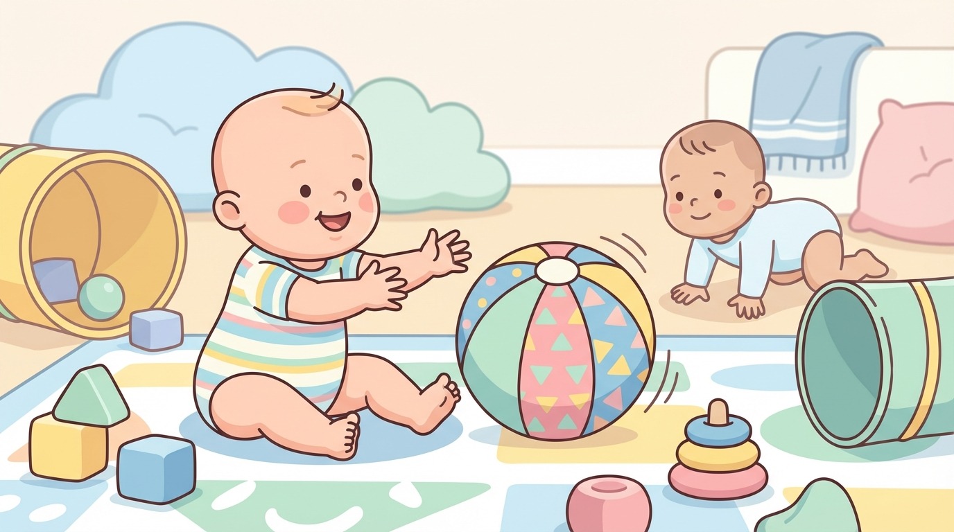 découvrez des activités ludiques avec ballon ou balle adaptées aux bébés de 6 à 12 mois pour stimuler leur motricité et éveil.