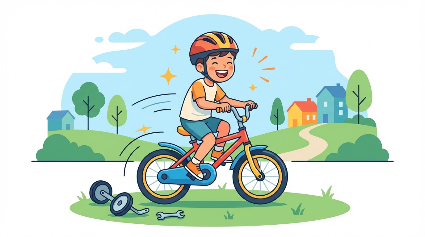 discover our practical tips and key steps to safely remove bike training wheels and support your child towards autonomy.