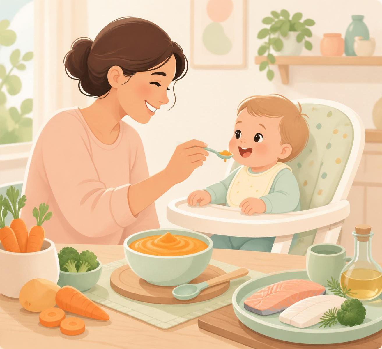 discover how to introduce meat, fish, eggs, legumes, and tofu into your baby’s diet from 0 to 12 months, with practical tips for successful and balanced diversification.