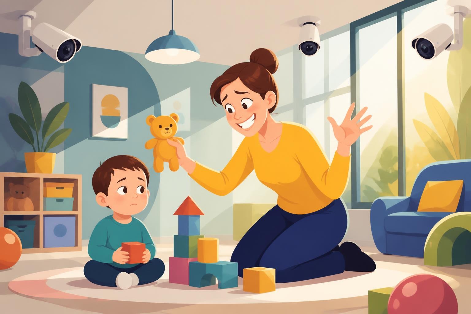 découvrez comment la présence de caméras influence davantage les comportements de la nounou que le bien-être réel de l'enfant, et les implications pour la surveillance à domicile.