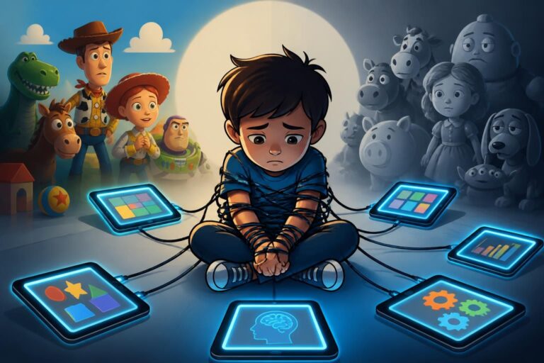découvrez une analyse critique des tablettes "éducatives" à travers le regard de toy story 5, explorant comment ces outils influencent la créativité des enfants.