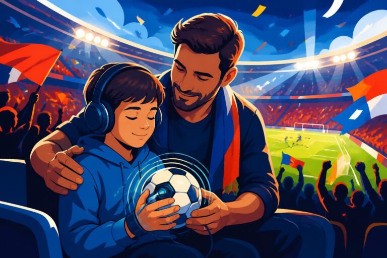 découvrez comment un père innovant utilise une méthode ingénieuse pour permettre à son fils aveugle de vivre intensément les matchs de la coupe du monde.