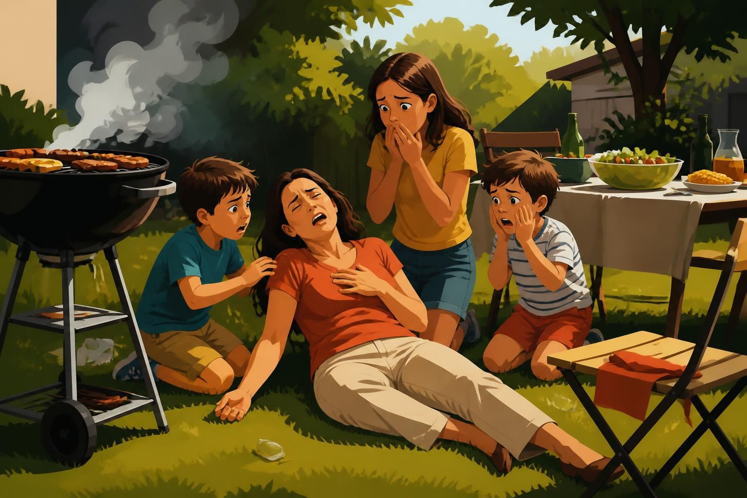 découvrez les circonstances tragiques d'un barbecue où une mère a perdu la vie sous les yeux effarés de ses enfants, un événement qui bouleverse une famille.